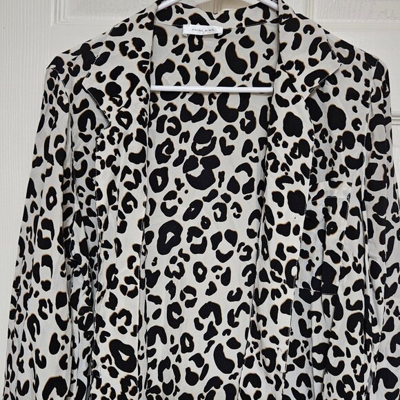 Anine Bing Leopard 100% Silk Long Sleeve Button Down Top Size S/P - Picture 1 of 4